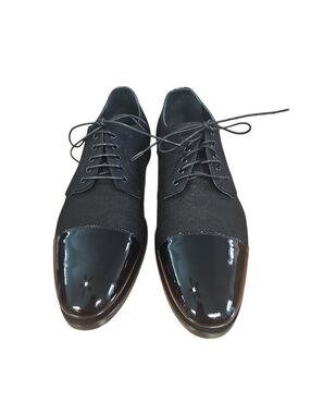 NEW TAFT Classic Black Men's Cap-Toe Oxford Dress Shoes